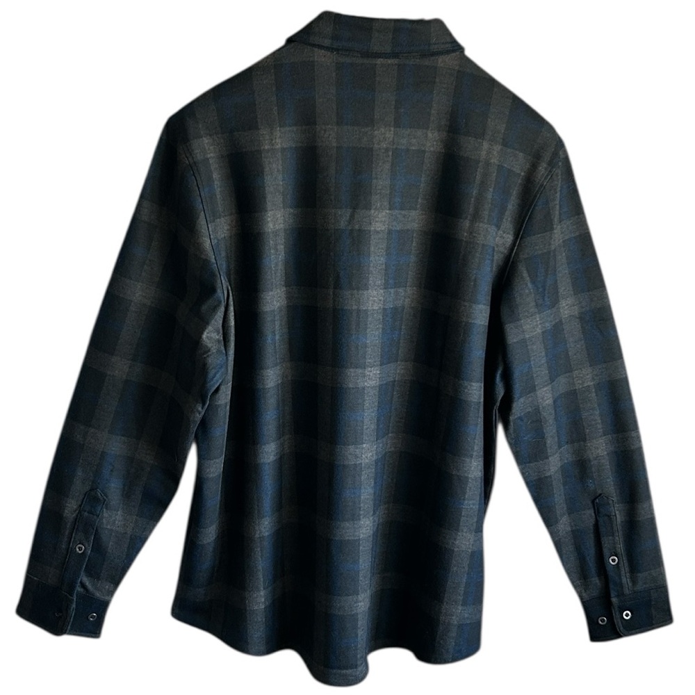 Age of Wisdom Plaid Flannel Stretch Knit Shirt With Two Chest Pockets XL - Picture 5 of 11